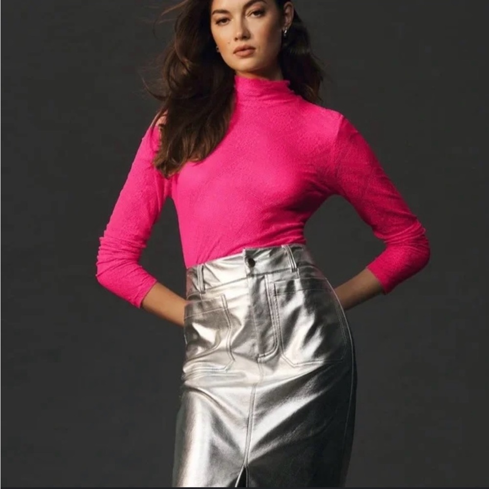 Anthropologie Fuchsia Lace Top